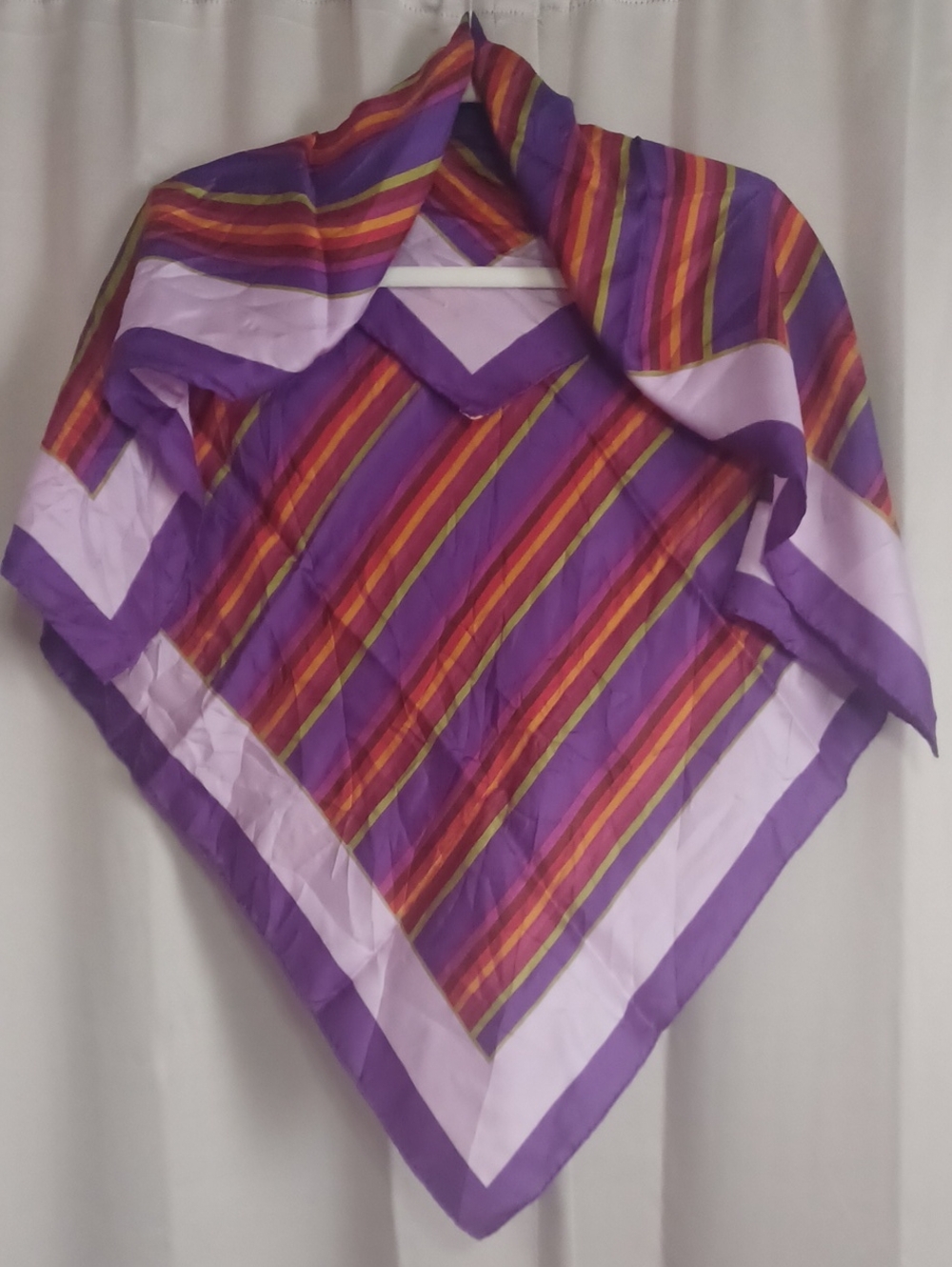 Vintage Glentey Silk Hand Rolled Square Scarf Made In Japan Mod Stripe 30×30
